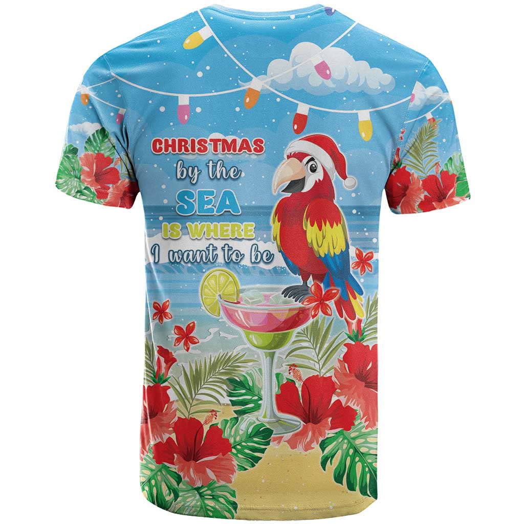 Hawaii Christmas T-Shirt Funny Macaw Parrot Tropical Vibe Graphic Tee