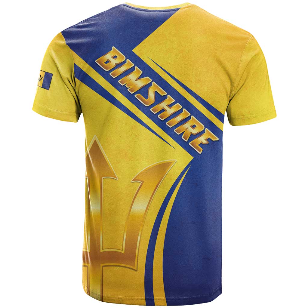 Barbados Gold Trident T-Shirt With Coat Of Arms Graphic Tee