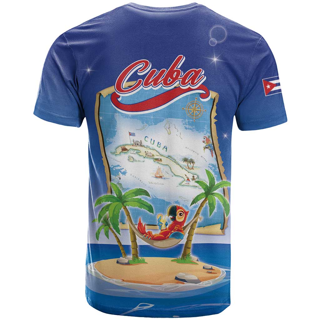 Cuba T-Shirt Funny Macaw Decorative Map Graphic Tee