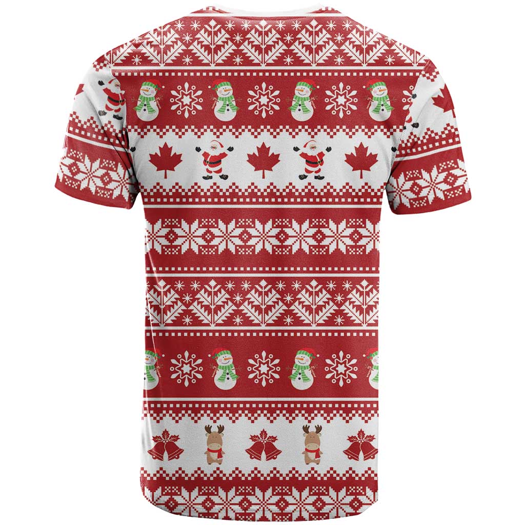 Merry Christmas Canada T-Shirt Festive Maple Leaf Xmas Graphic Tee