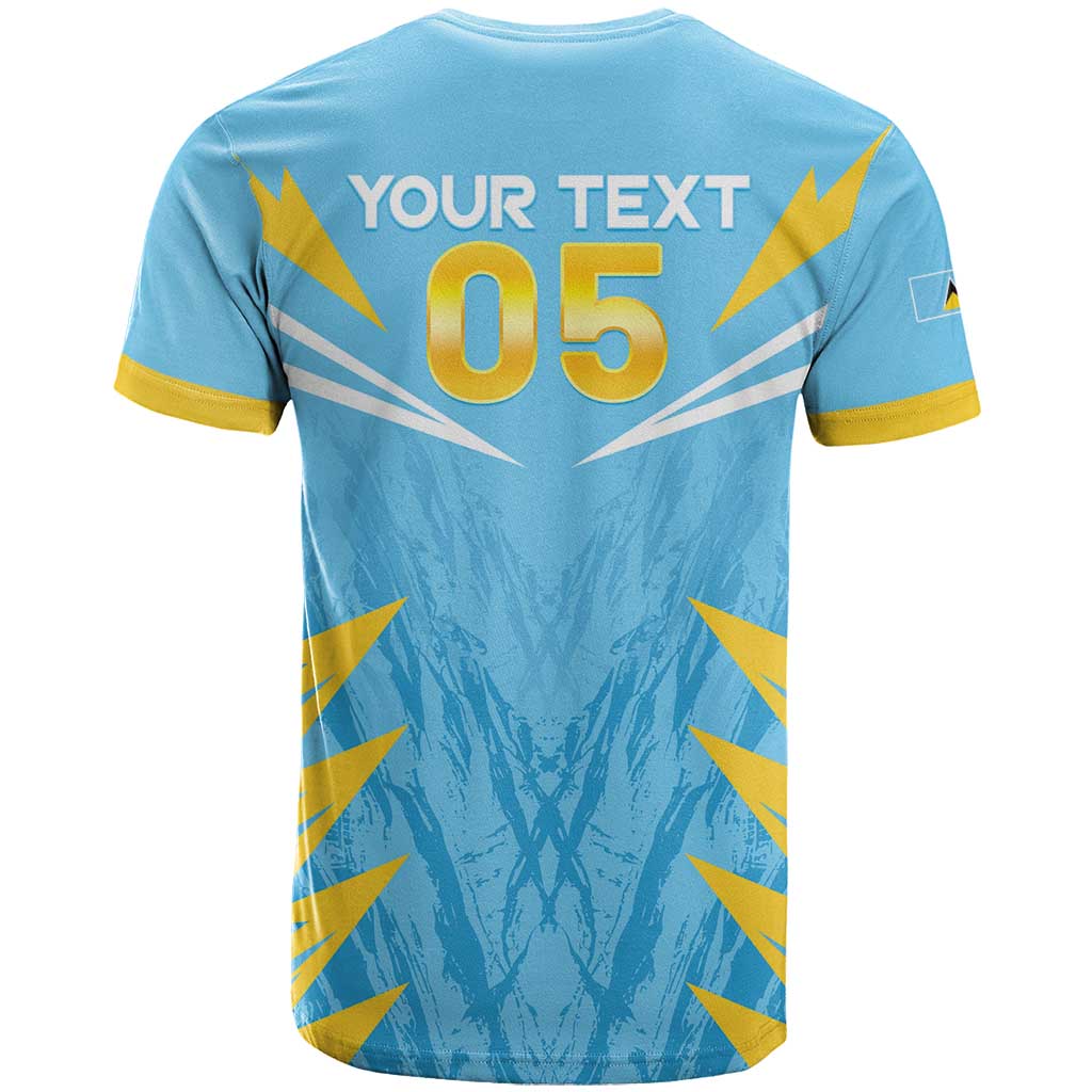 Custom Kings Saint Lucia Cricket T-Shirt Rise To Victory Graphic Tee