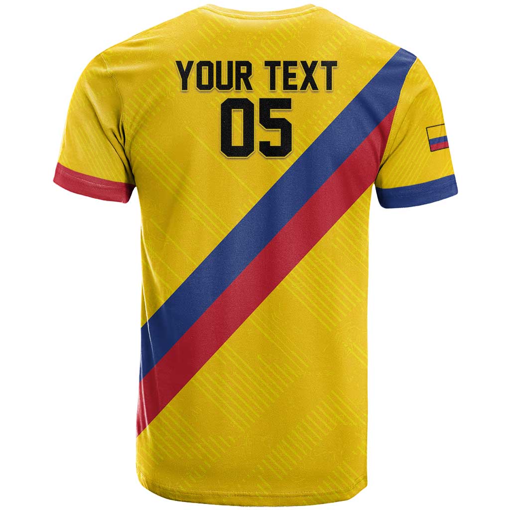Custom Colombia Football T-Shirt Vamos La Tricolor Retro Style Graphic Tee