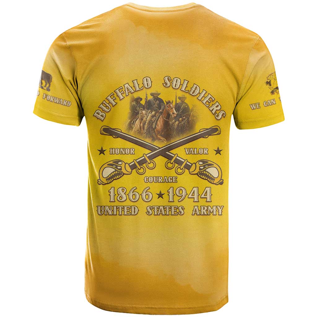 Honor Buffalo Soldiers T-Shirt African American Cavalry Yellow Version Graphic Tee