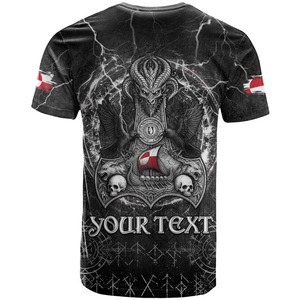 Personalized Greenland Viking T-Shirt Odin's Raven Legacy Graphic Tee