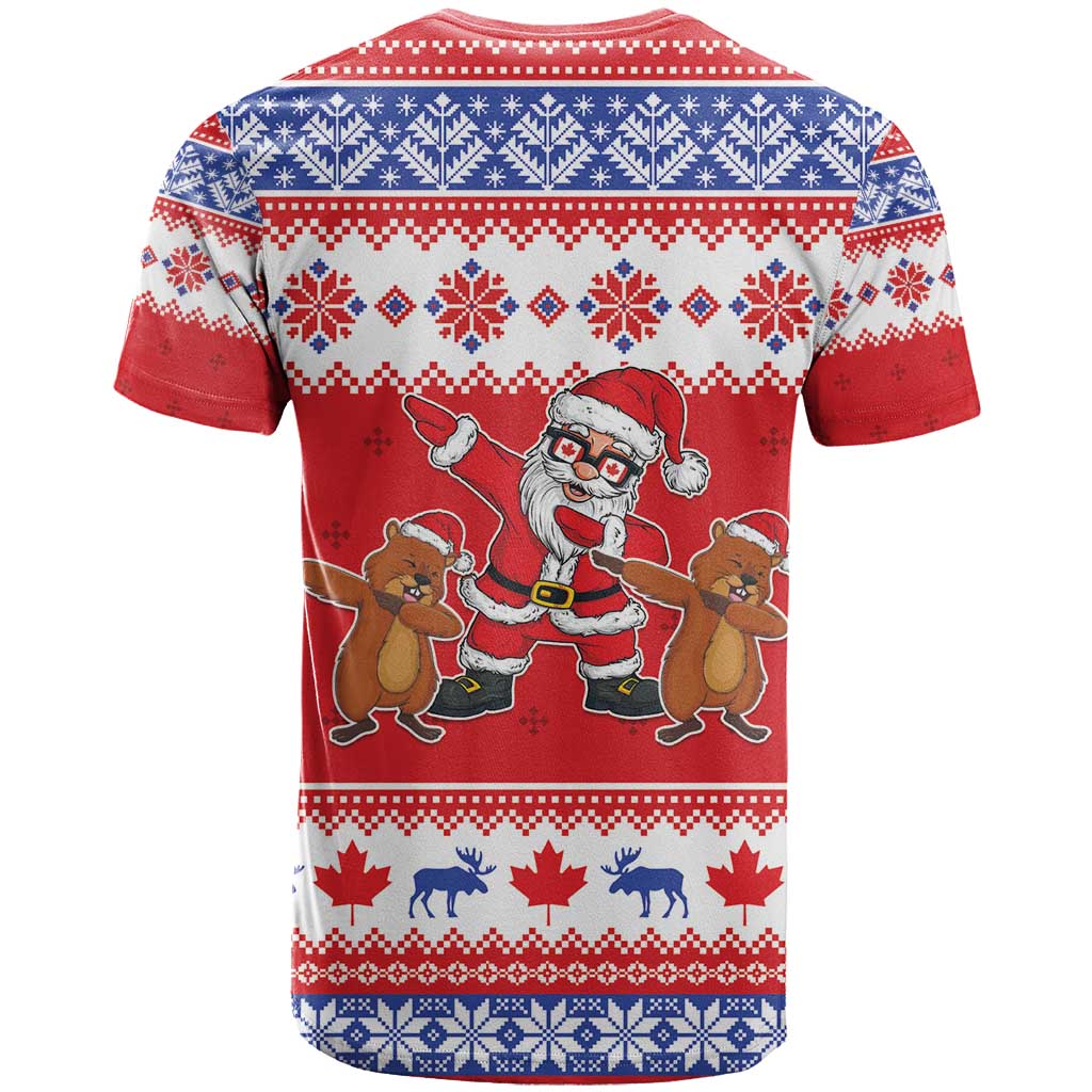Canada Christmas T-Shirt Dabbing Santa Groundhog Funny Style Graphic Tee