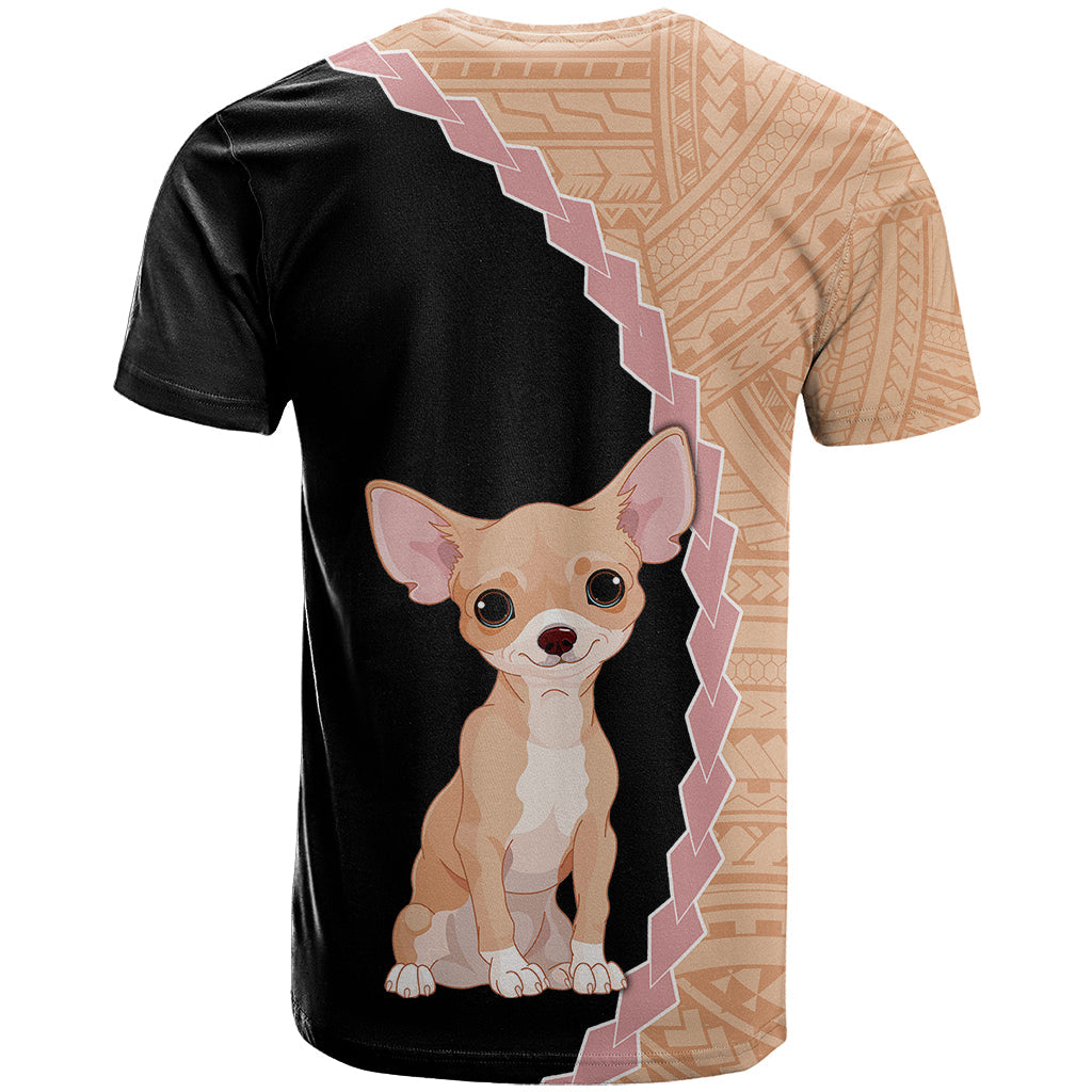 Custom Chihuahua Dog T-Shirt With Polynesian Tribal Tattoo Graphic Tee
