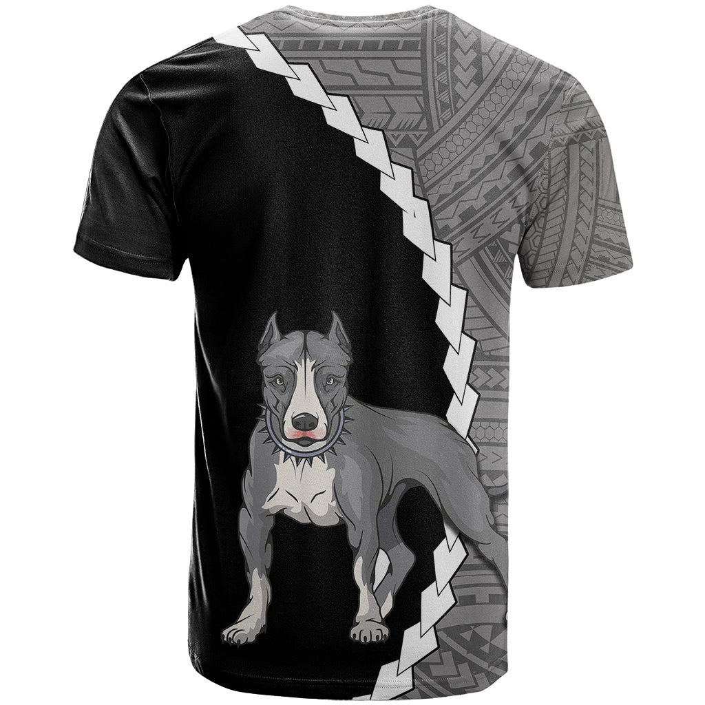 Custom Pitbull Dog T-Shirt With Polynesian Tribal Tattoo Graphic Tee