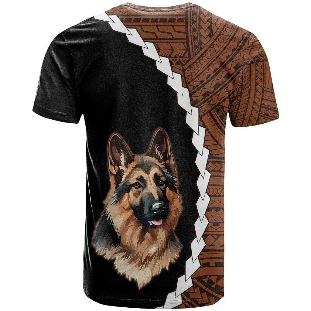 Custom German Shepherd Dog T-Shirt With Polynesian Tribal Tattoo Graphic Tee