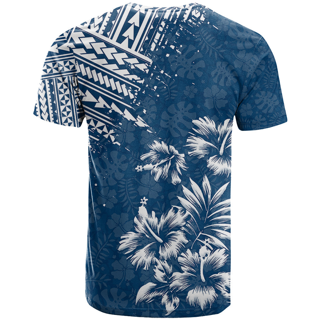Hawaii Summer T-Shirt Mix Polynesian Dark Blue Graphic Tee