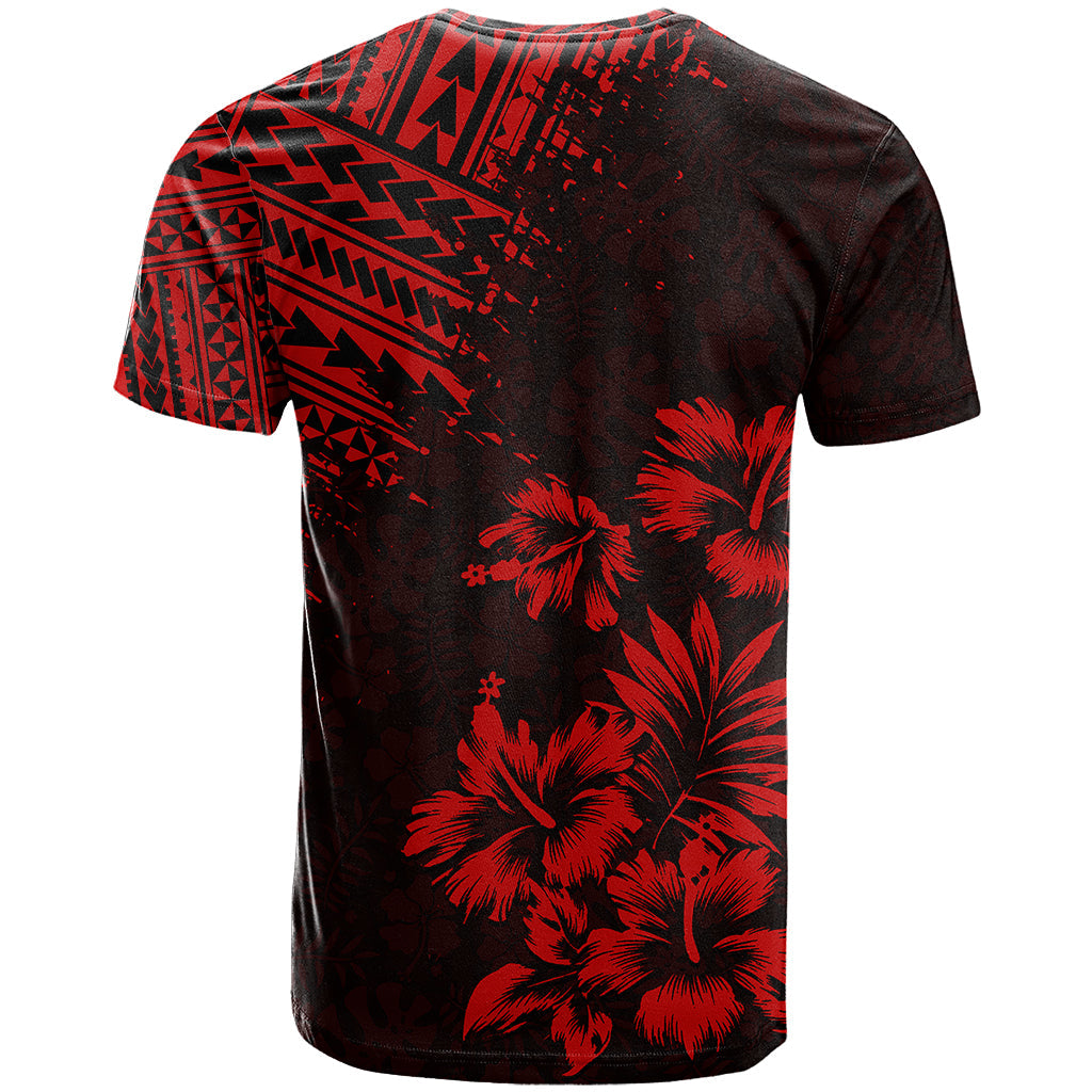 Hawaii Summer T-Shirt Mix Polynesian Black-Red Graphic Tee