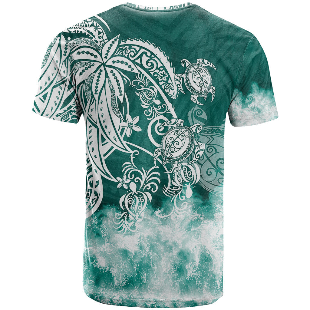 Polynesian Sea Turtle T-Shirt Tribal Green Graphic Tee