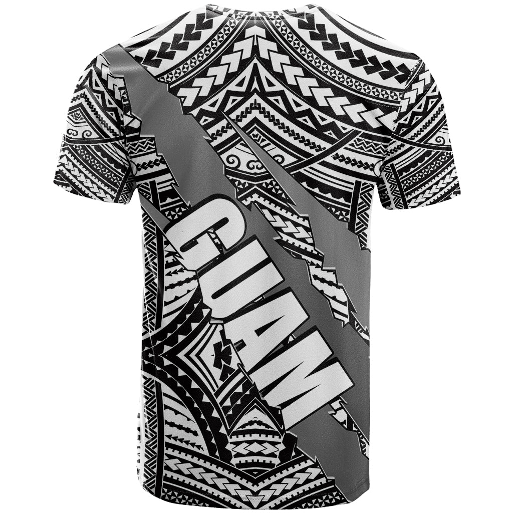 Polynesian Guam T-Shirt with Coat Of Arms Claws Style - White Graphic Tee