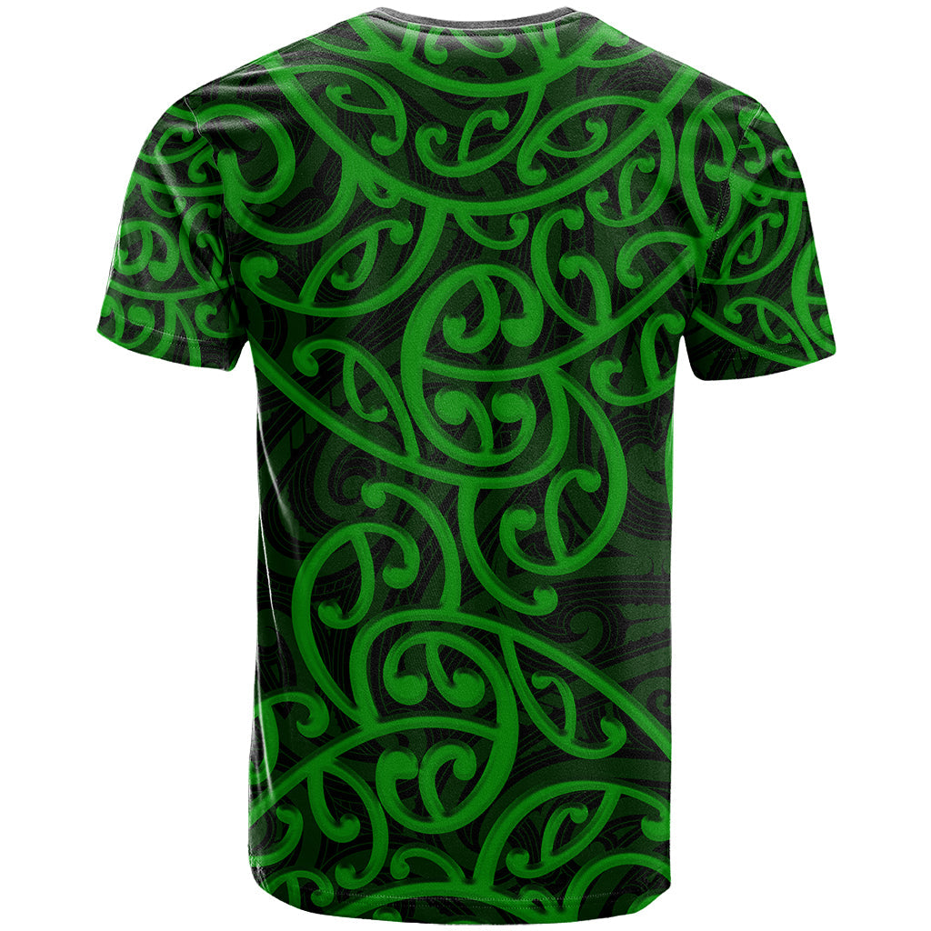 New Zealand T-Shirt Maori Pattern Green Graphic Tee