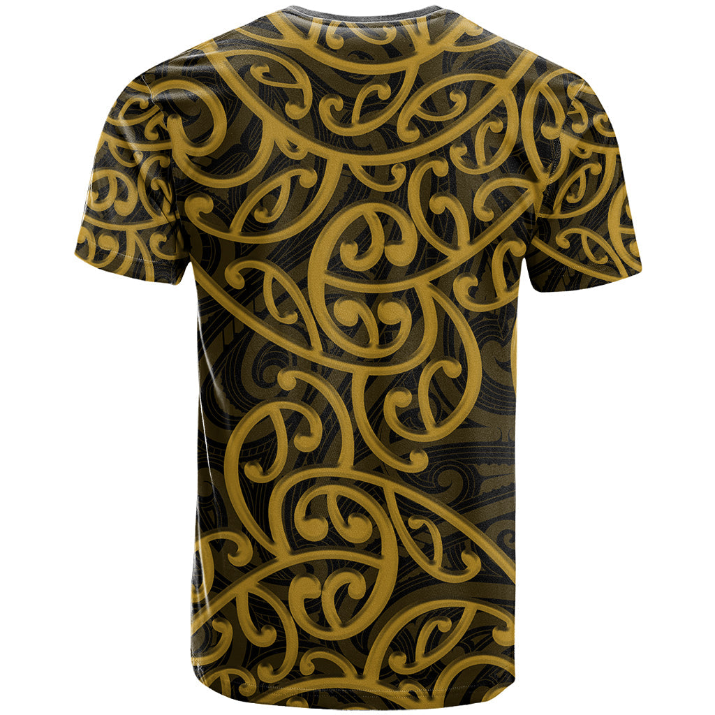 New Zealand T-Shirt Maori Pattern Gold Graphic Tee