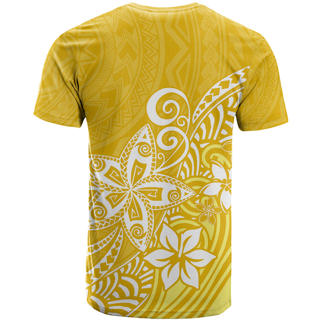 Polynesia T-Shirt Plumeria Yellow Curves Graphic Tee