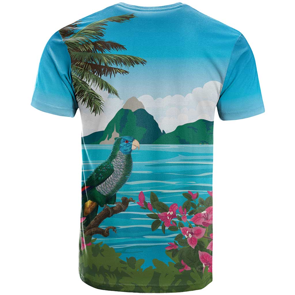 Saint Lucia Island T-Shirt Pitons Landscape Graphic Tee