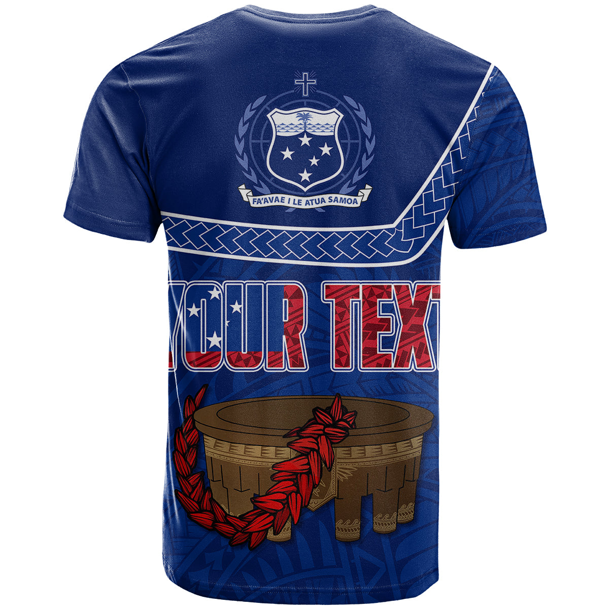 Personalised Samoa Independence Day T-Shirt Kava And Ula Fala Sail With Faith Graphic Tee