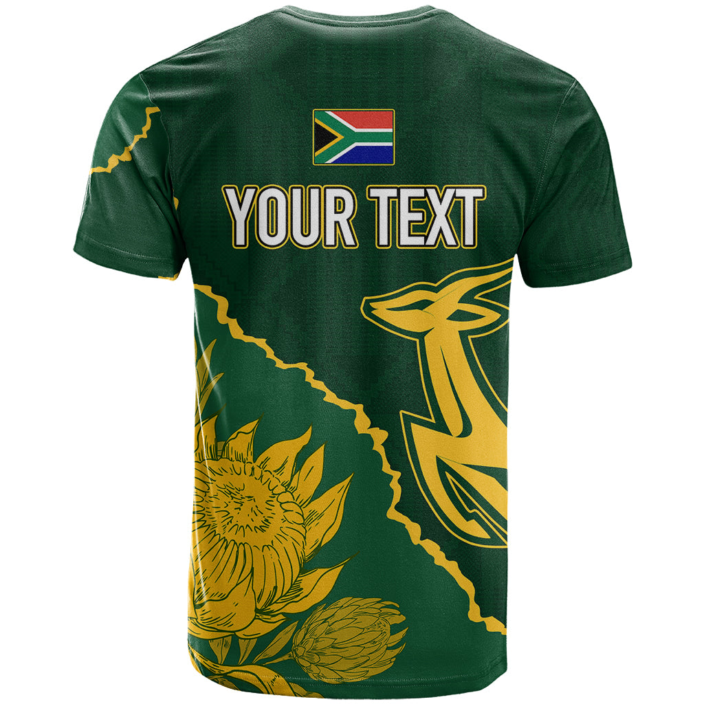 Personalised South Africa Rugby T-Shirt Bokke Champions Kente Ethnic Graphic Tee