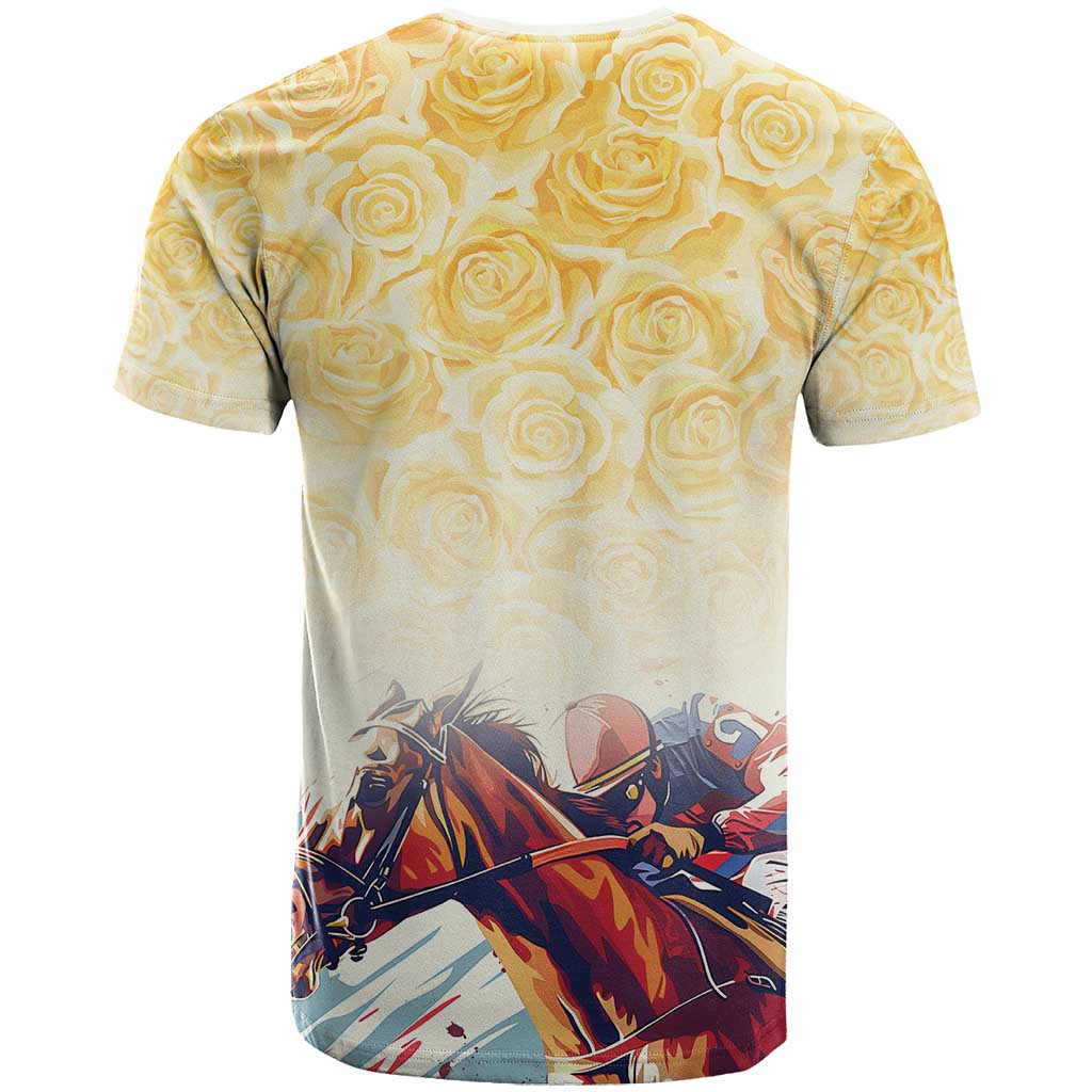 Melbourne Horse Racing T-Shirt Yellow Rose Champion Graphic Tee