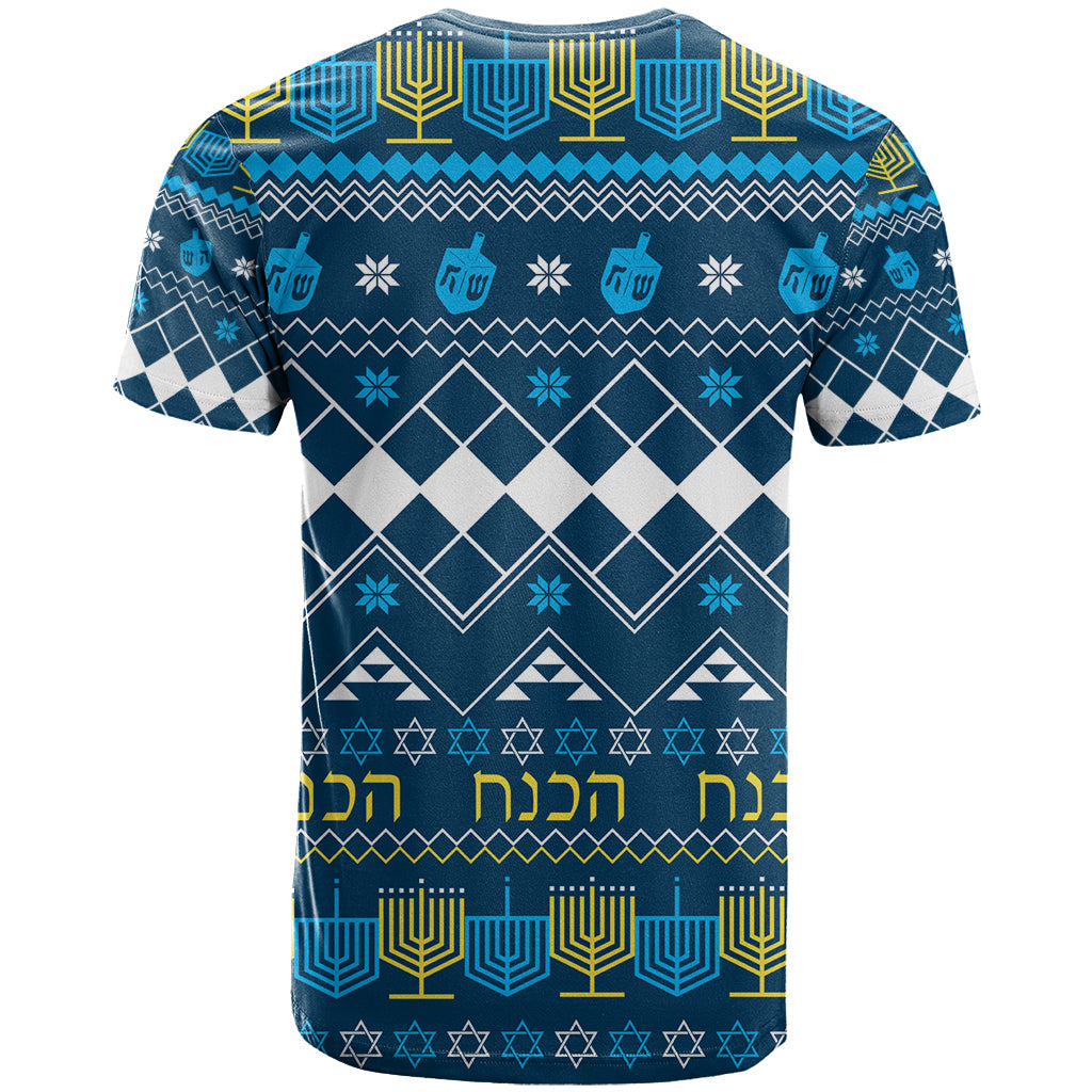 Happy Hanukkah T-Shirt Love and Lights Menorah Graphic Tee