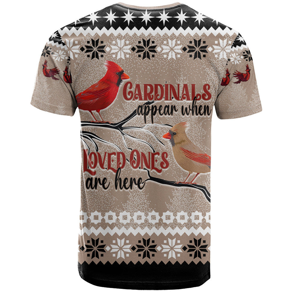 Chrismas Cardinal Birds T-Shirt Cardinals Appear When Loved Ones Are Near Graphic Tee