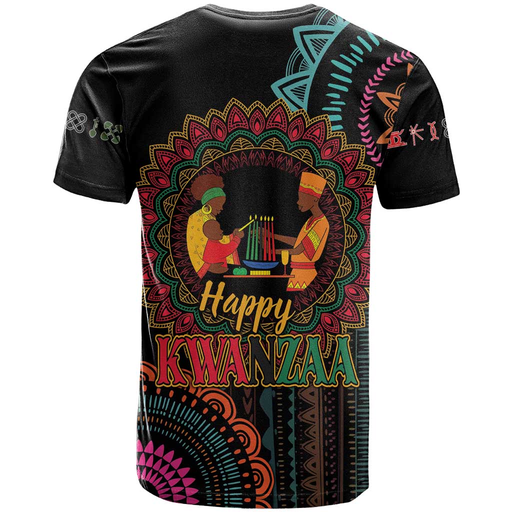 Happy Kwanzaa African T-Shirt Mandala Mix Nguzo Saba Graphic Tee