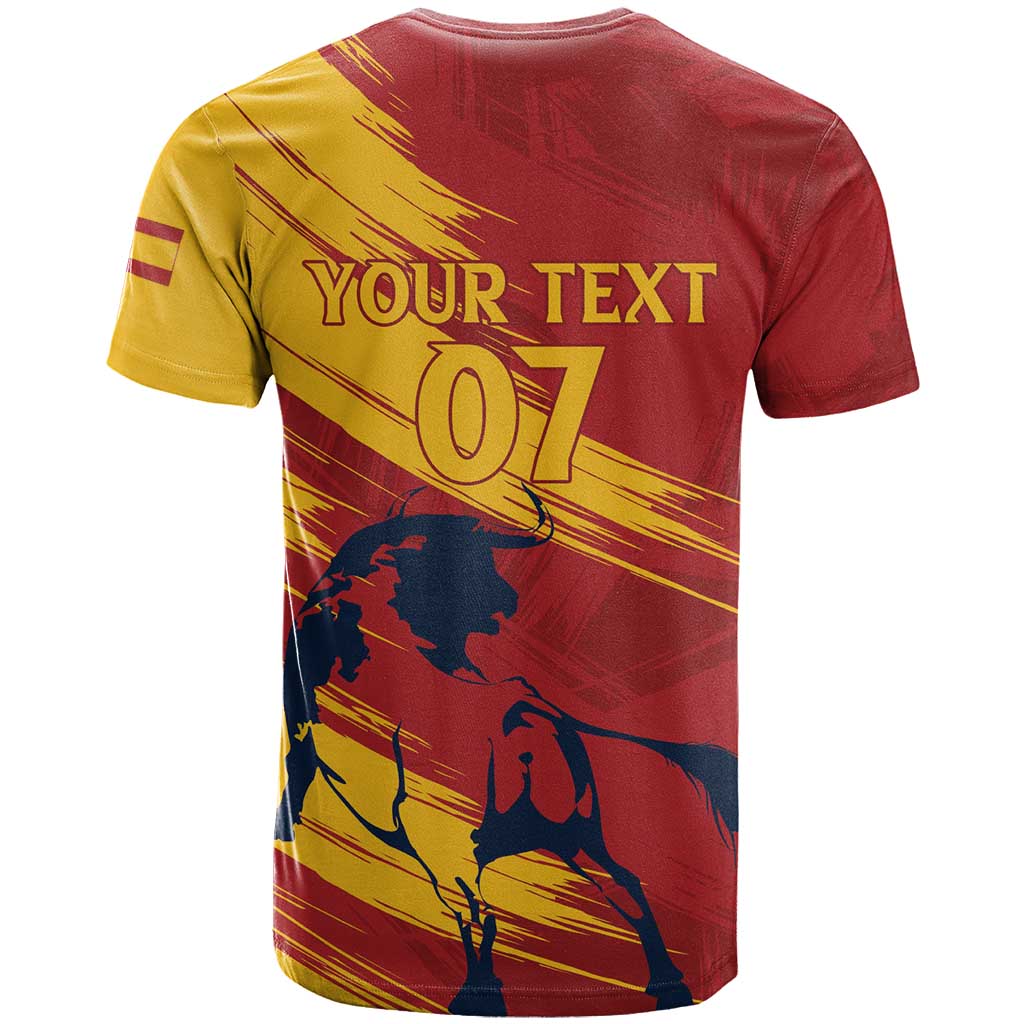 Spain La Furia Roja Custom T-Shirt 2024 Tetracampeon Espana Graphic Tee