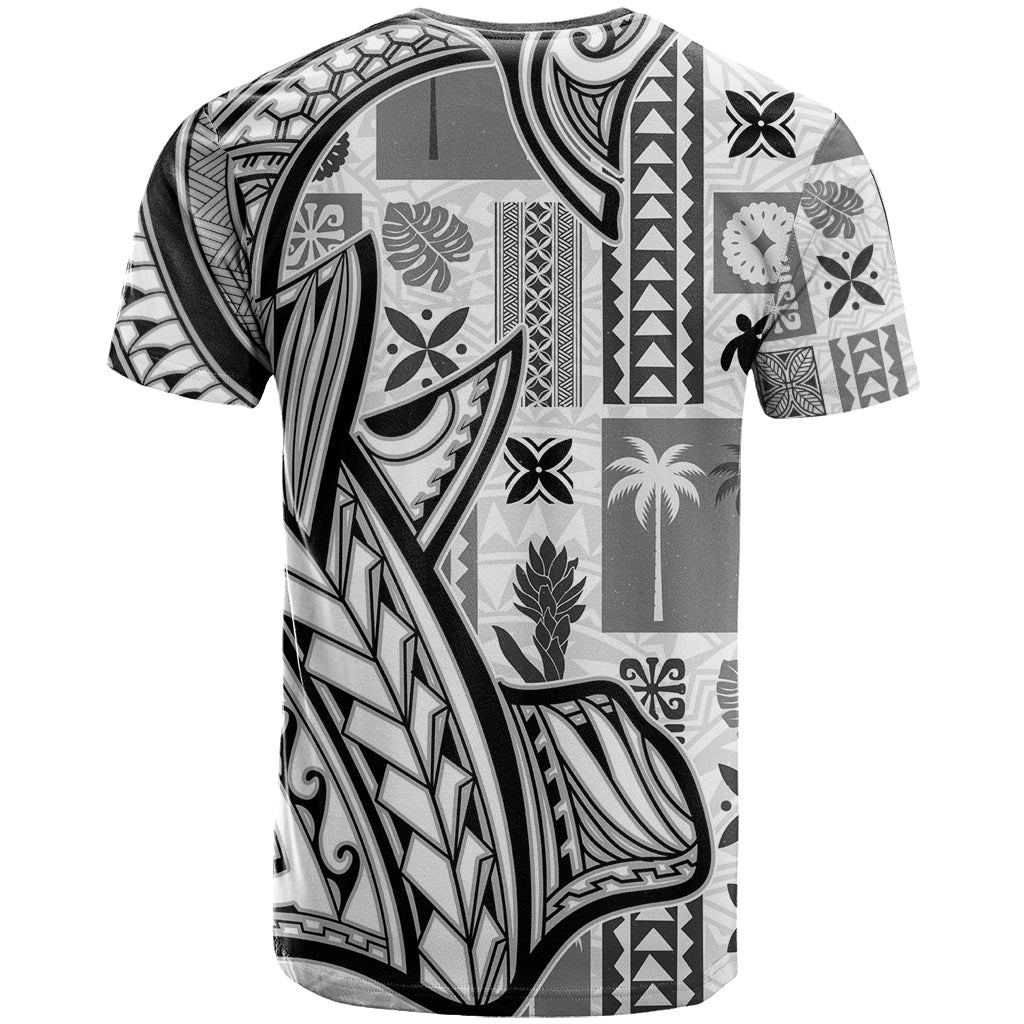 Samoa Tapa T-Shirt Siapo Mix Tatau Patterns - White Graphic Tee