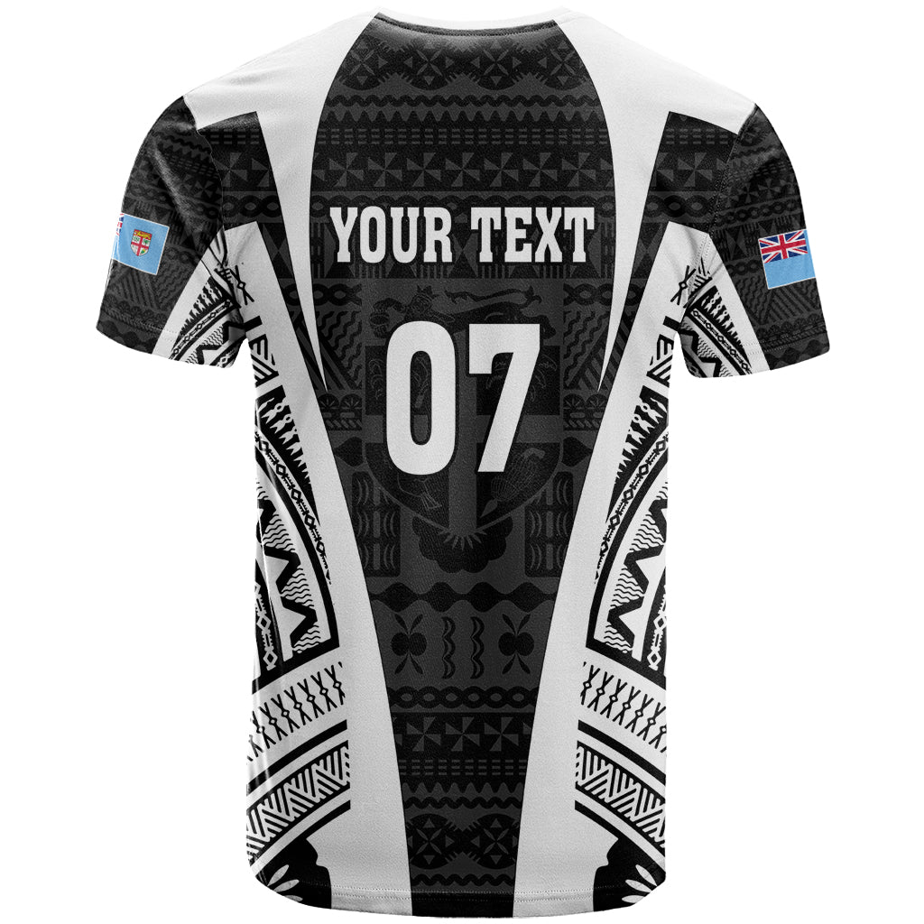 Personalised Fiji Rugby T-Shirt World Cup History Makers - Black Ver Graphic Tee