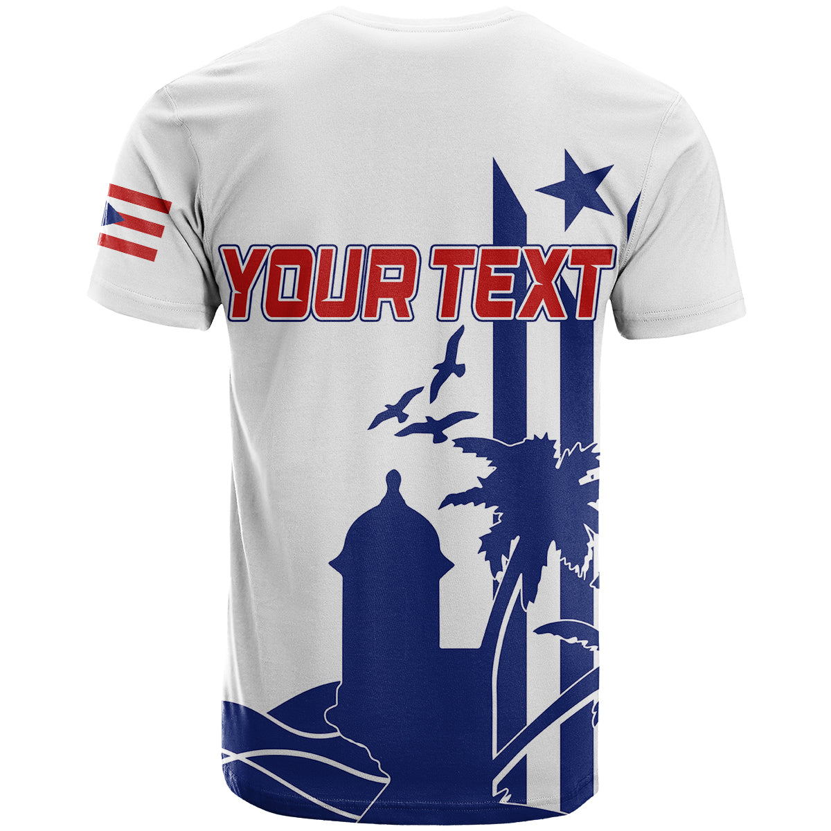 Personalised Puerto Rico Baseball El Morro Silhouette T-Shirt Graphic Tee