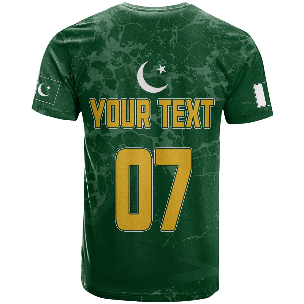 Personalised Pakistan Women Cricket T-Shirt Marble Patterns Graphic Tee