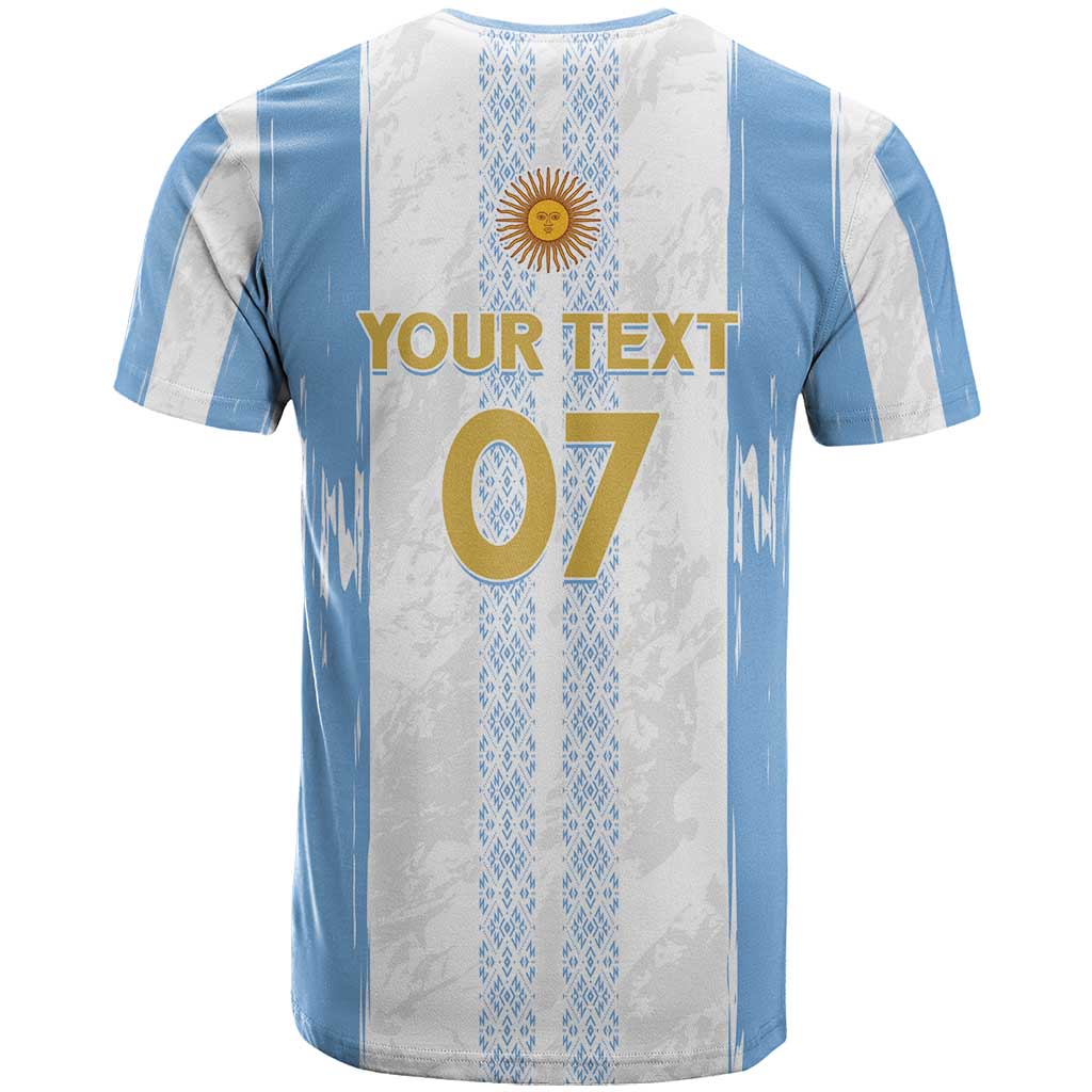 Argentina Football Custom T-Shirt 2024 Albiceleste Grunge Graphic Tee