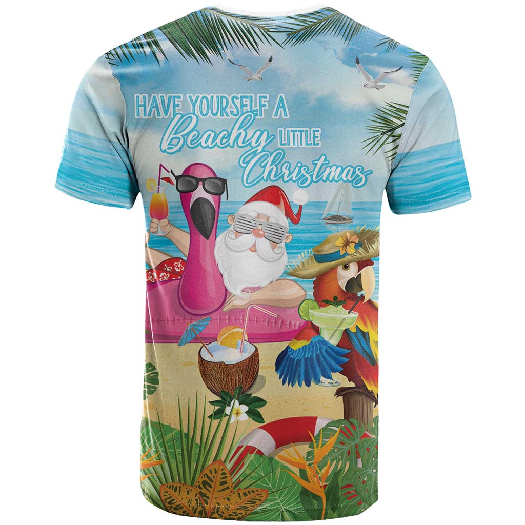 Have Yourself A Beachy Little Christmas T-Shirt with Santa Chilling Graphic Tee