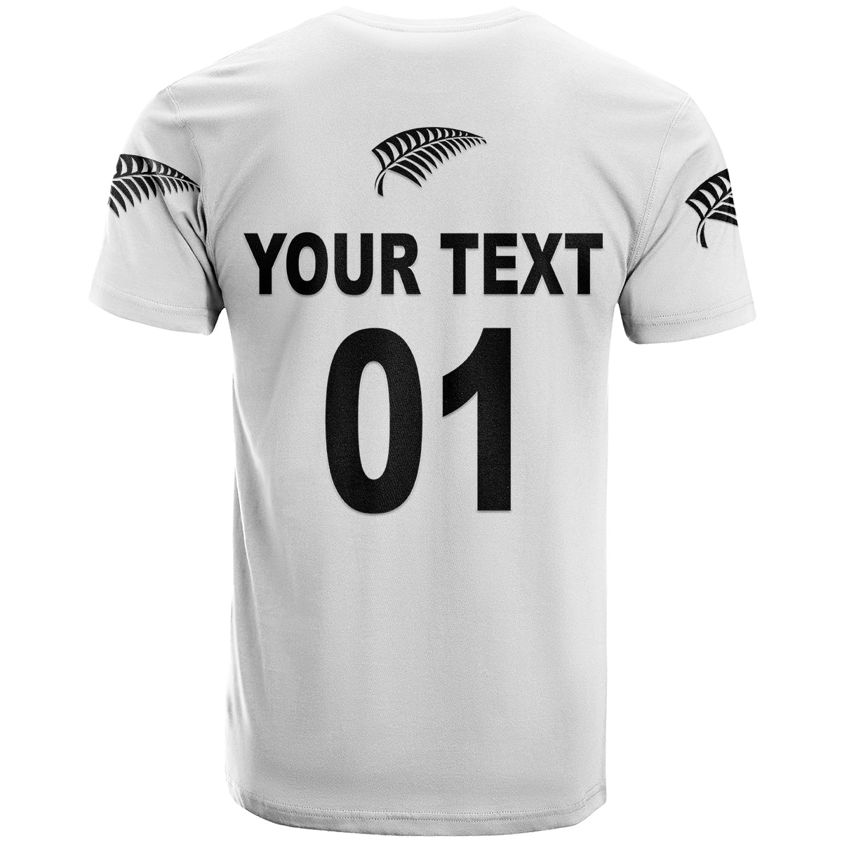 Custom New Zealand Cricket T-Shirt Silver Fern Unique White Graphic Tee