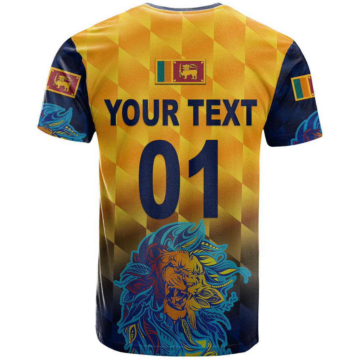 Custom Sri Lanka Cricket T-Shirt The Lions Pride Version Yellow Graphic Tee