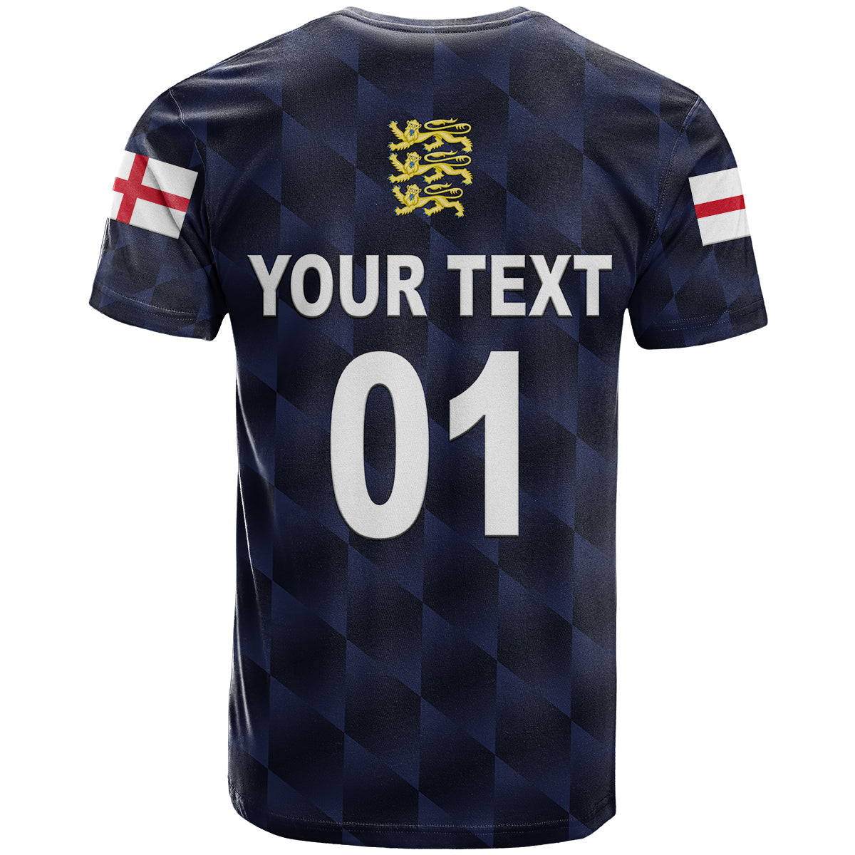 Custom England Cricket T-Shirt Unique Navy Graphic Tee