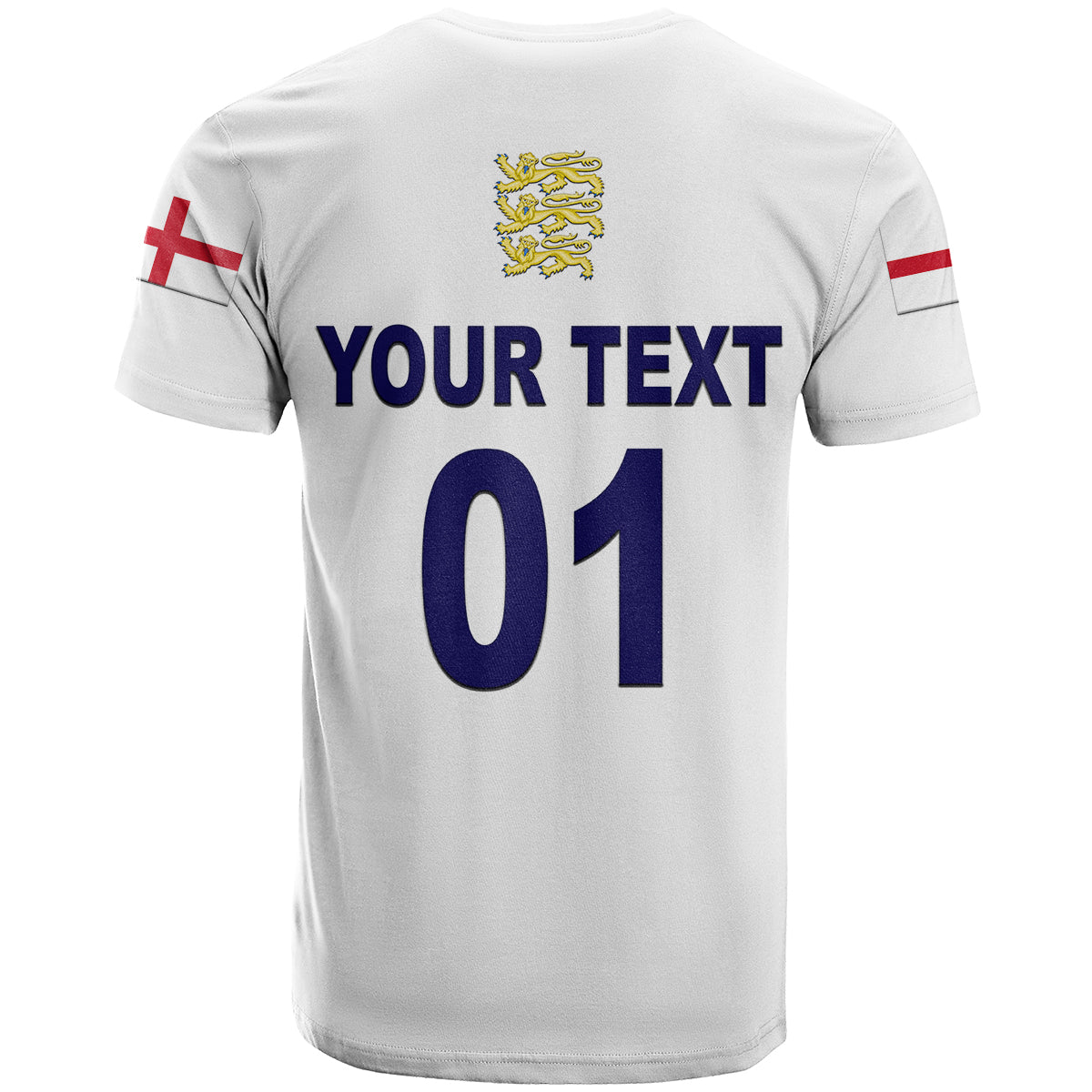 Custom England Cricket T-Shirt Unique White Graphic Tee