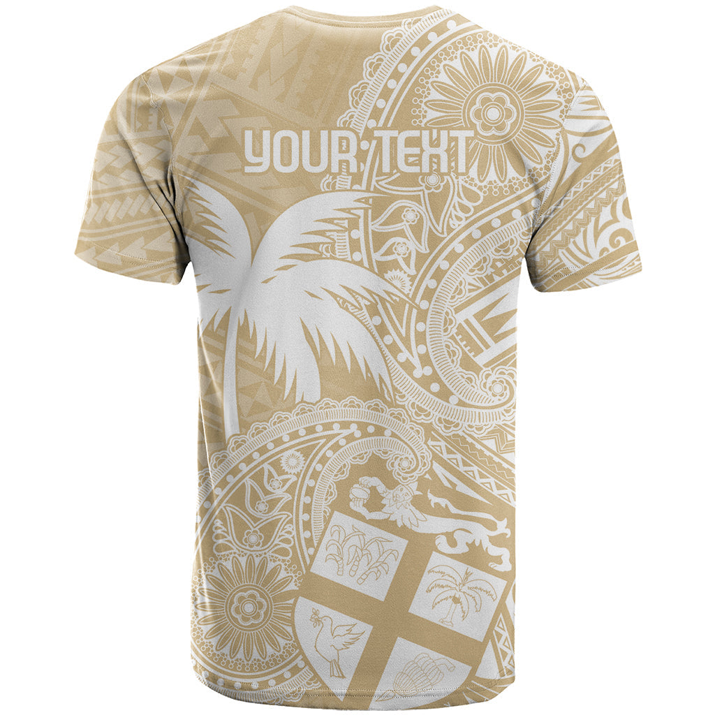 Custom Indo Fijians T-Shirt Fiji ke Hindustani Polyneisan Paisley Beige Style Graphic Tee