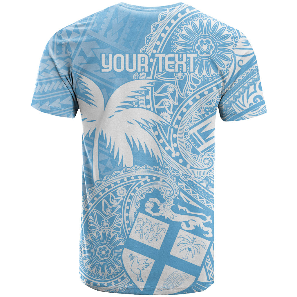 Custom Indo Fijians T-Shirt Fiji ke Hindustani Polyneisan Paisley Blue Style Graphic Tee