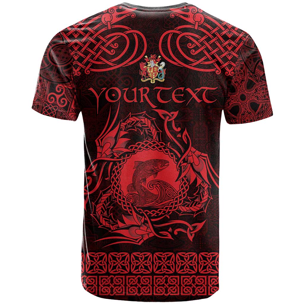 Personalized Carmarthenshire Sir Gaerfyrddin T-Shirt Red Deer Stag Celtic-inspired Graphic Tee