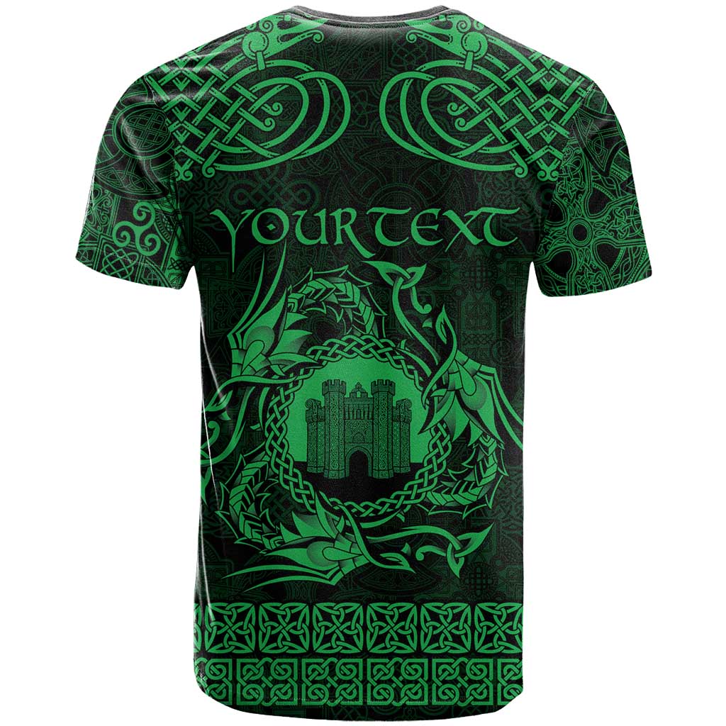 Personalized Denbighshire Sir Ddinbych T-Shirt Green Gatehouse Denbigh Castle Celtic-inspired Graphic Tee