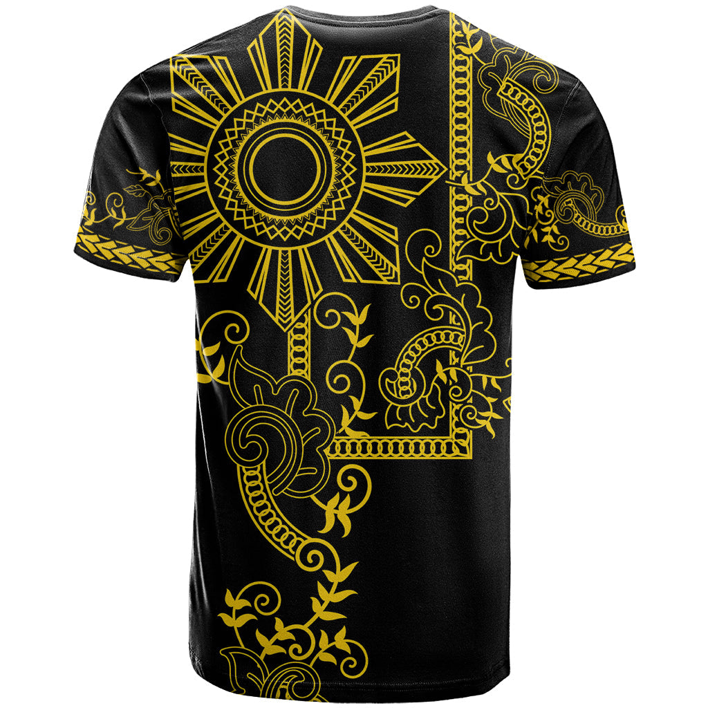 Filipino Sun Tribal Tattoo T-Shirt Philippines Inspired Barong Simple Gold Graphic Tee