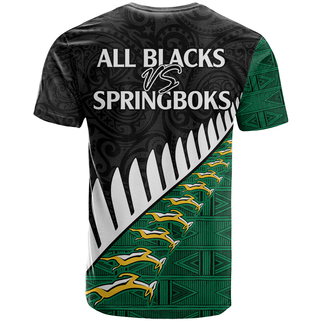 South Africa and Aotearoa Rugby T-Shirt Springboks Black Fern Maori Vibe Graphic Tee