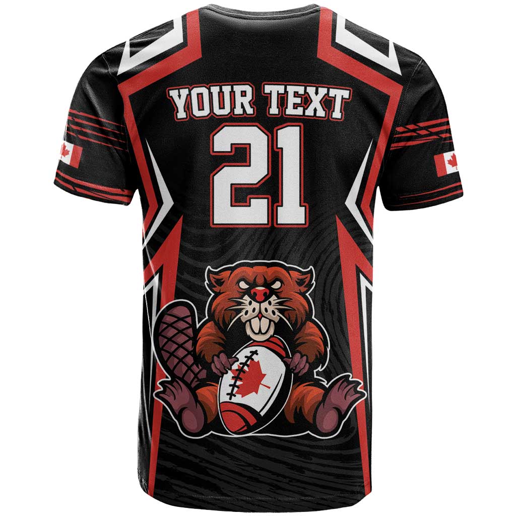 Custom Canada Rugby Pacific T-Shirt Beaver and Maple Leaf Graphic Tee