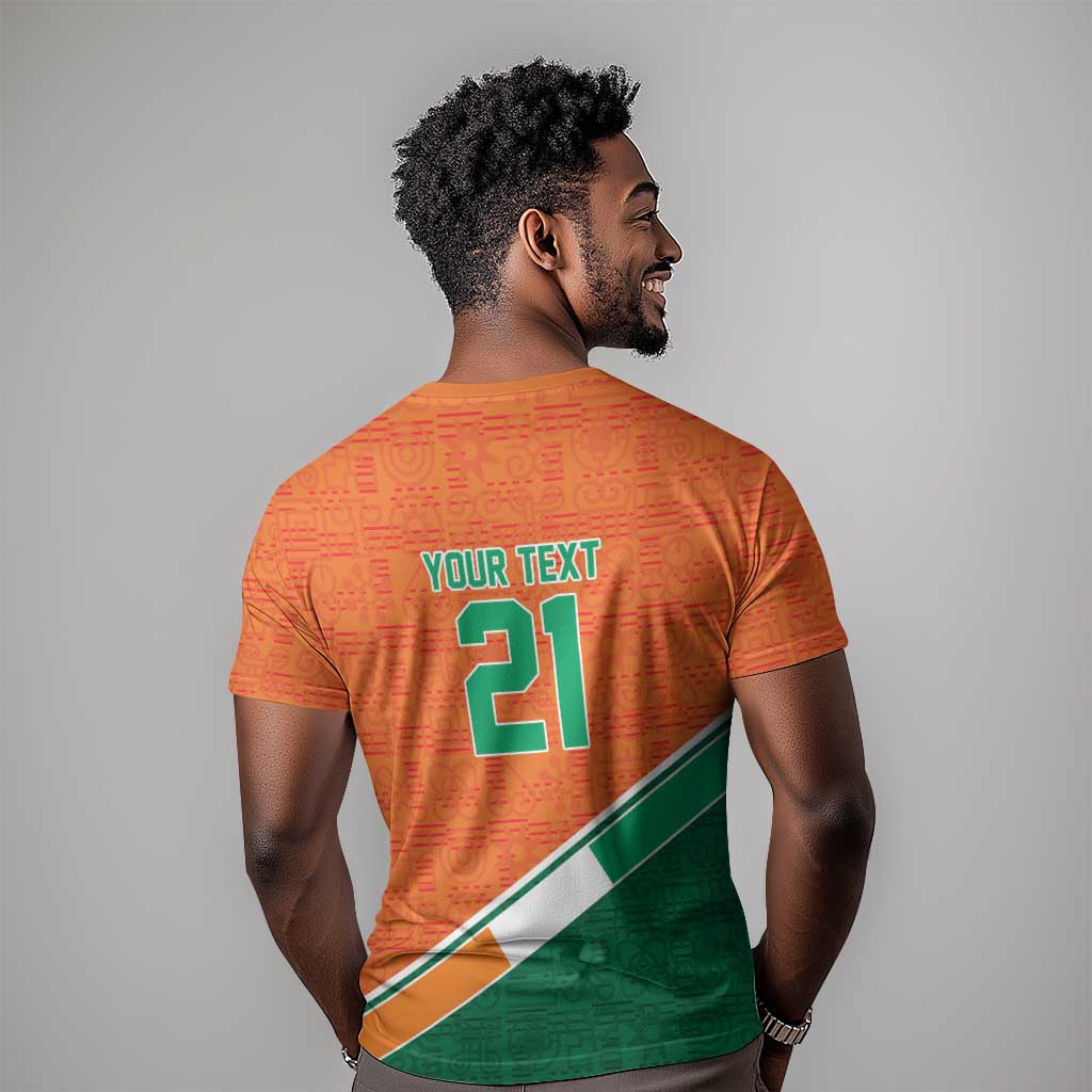 World Football 2026 Ivory Coast Custom T-Shirt African Adinkra Pattern Graphic Tee
