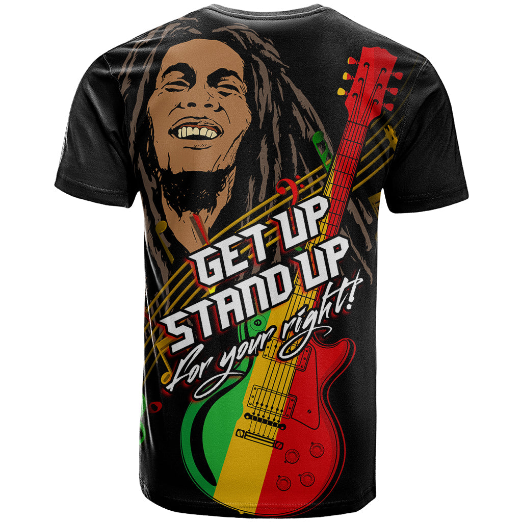 Legend Bob Get Up Stand Up T-Shirt Reggae Multicolored Graphic Tee