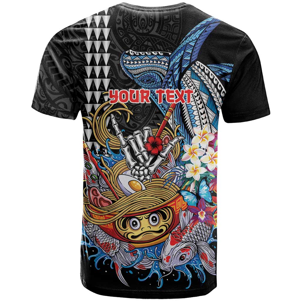Personalized Japanese Koi Fish Ramen T-Shirt Aloha Shark Kakau Pattern Graphic Tee