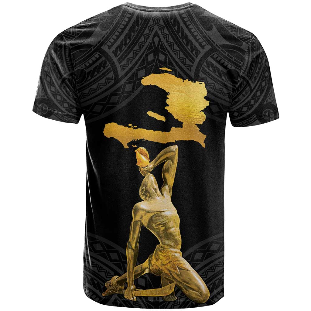 Haitian Negre Marron 1804 T-Shirt Black Polynesian Pattern Graphic Tee