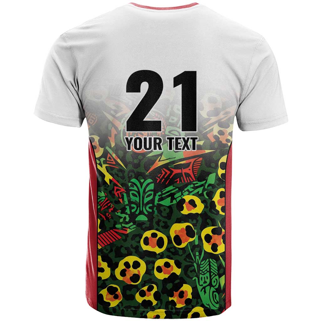 Custom Guyana Football T-Shirt Spirit of the Jaguar - White Graphic Tee