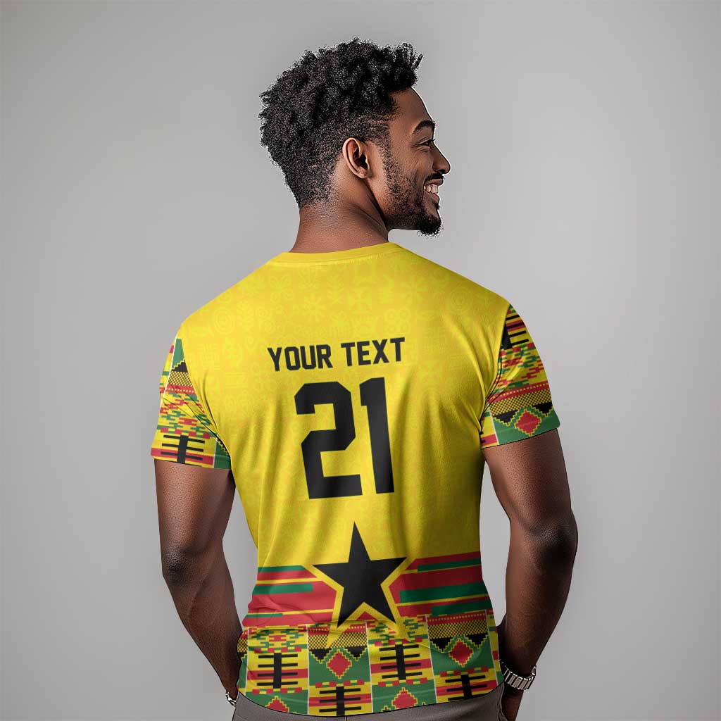 World Football 2026 Ghana Custom T-Shirt Black Stars African Kente Pattern Graphic Tee
